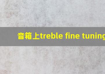 音箱上treble fine tuning